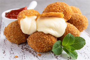 Gooey Fried Mozzarella Balls